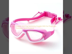 Kinder Anti-Nebel Schwimmblätter Mit Ohrstöpseln Linsen Übergroße Sportbrille